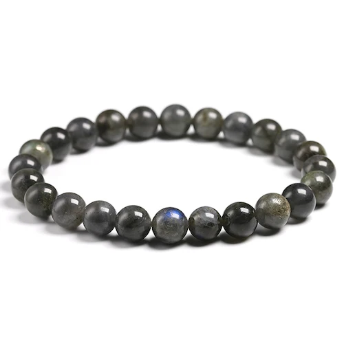 Pulsera gris oscuro - En labradorita natural
