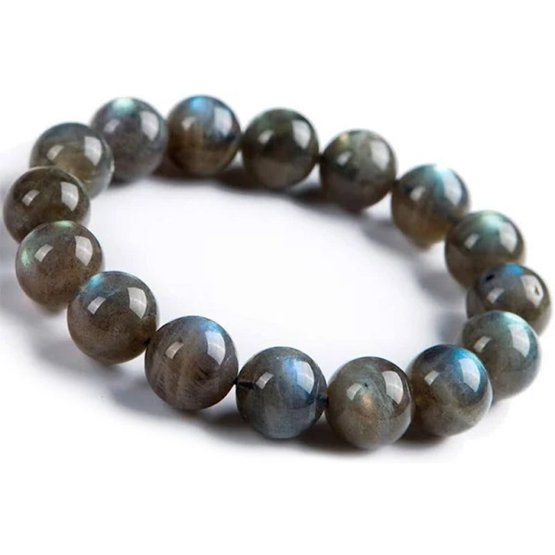 Pulsera gris oscuro - En labradorita natural
