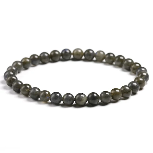 Pulsera gris oscuro - En labradorita natural