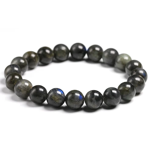 Pulsera gris oscuro - En labradorita natural