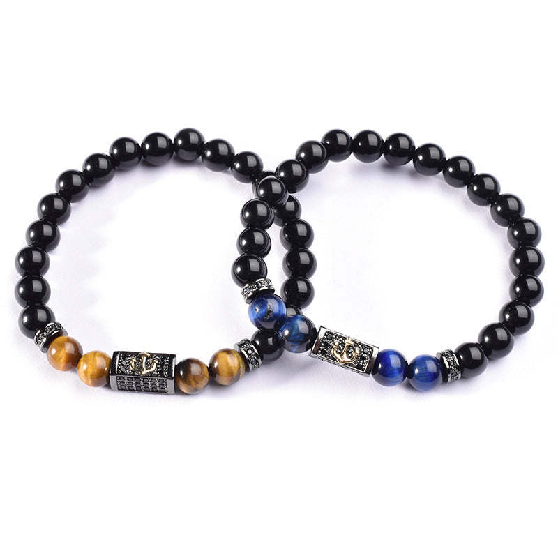 Bracelet de luxe - Obsidienne et Œil de tigre