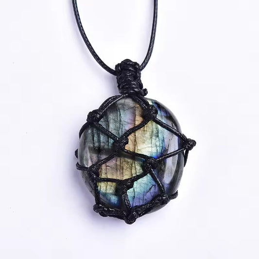 Collier Cœur de Dragon - Labradorite naturelle