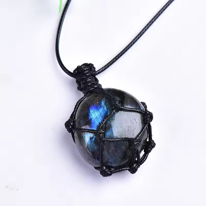 Collier Cœur de Dragon - Labradorite naturelle