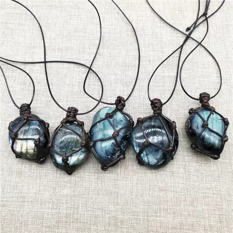 Collier Cœur de Dragon - Labradorite naturelle