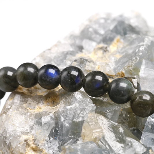 Bracelet gris foncé - Labradorite naturelle